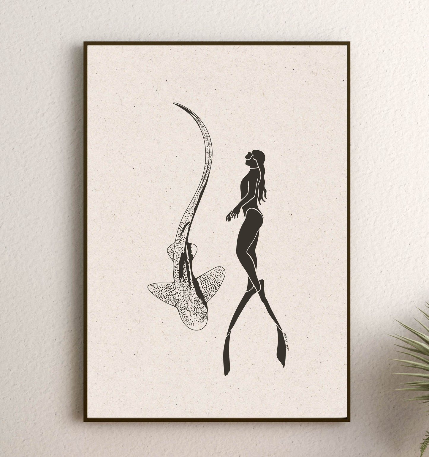 Art print - Leopard shark dive