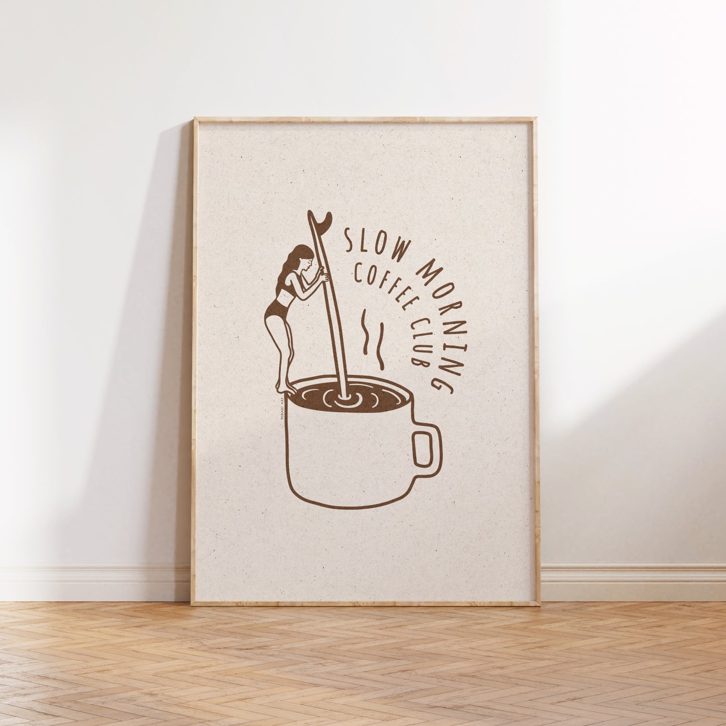 Art print - Slow morning coffee club - Burnt orange