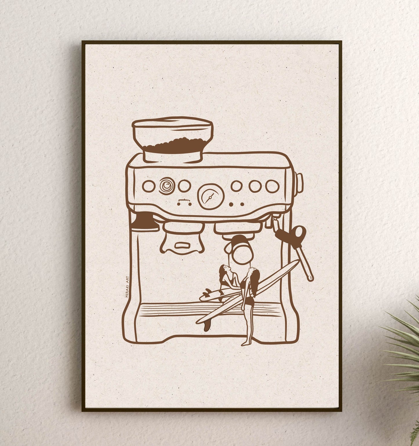 Art print - Surfers' coffee to go - Burnt orange