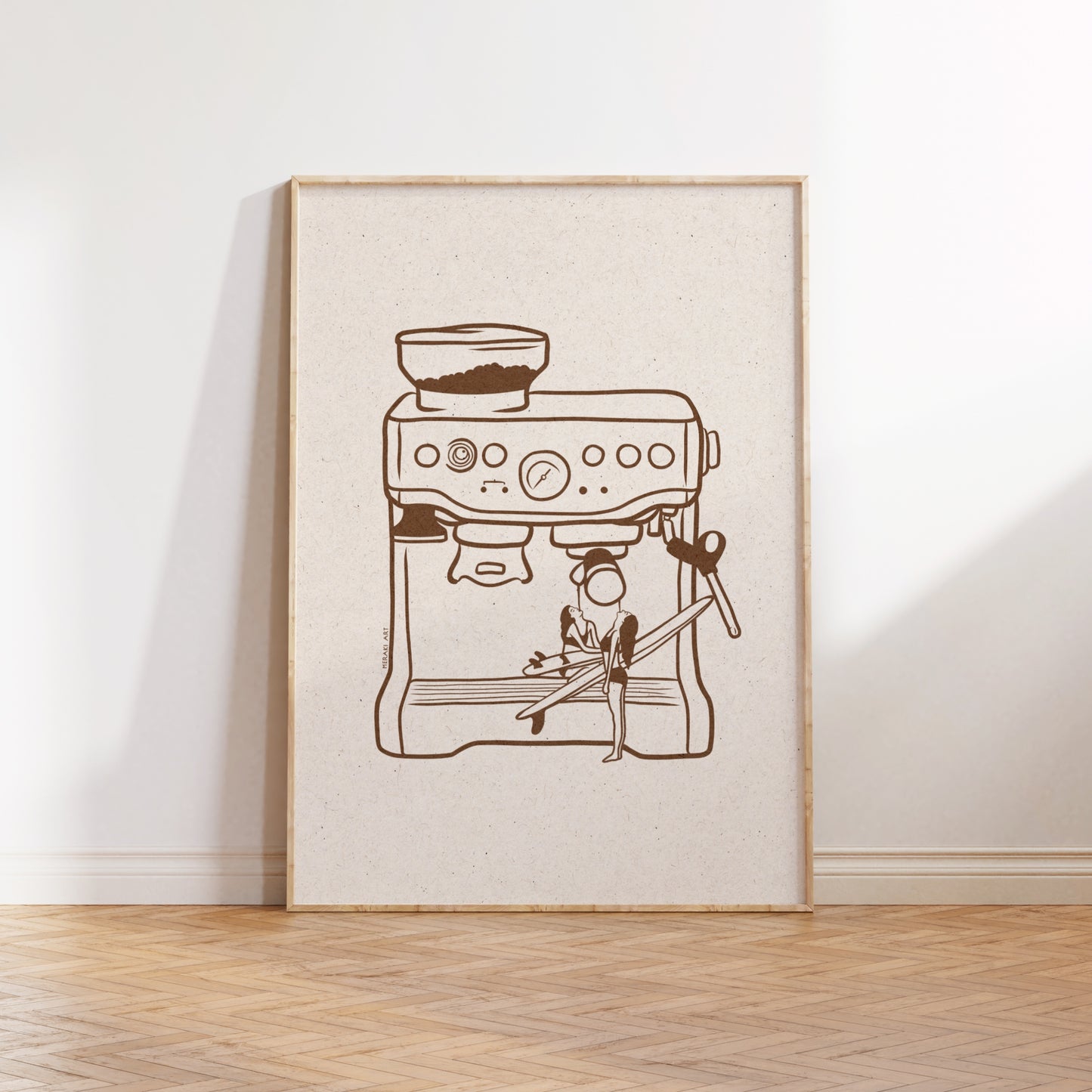 Art print - Surfers' coffee to go - Burnt orange