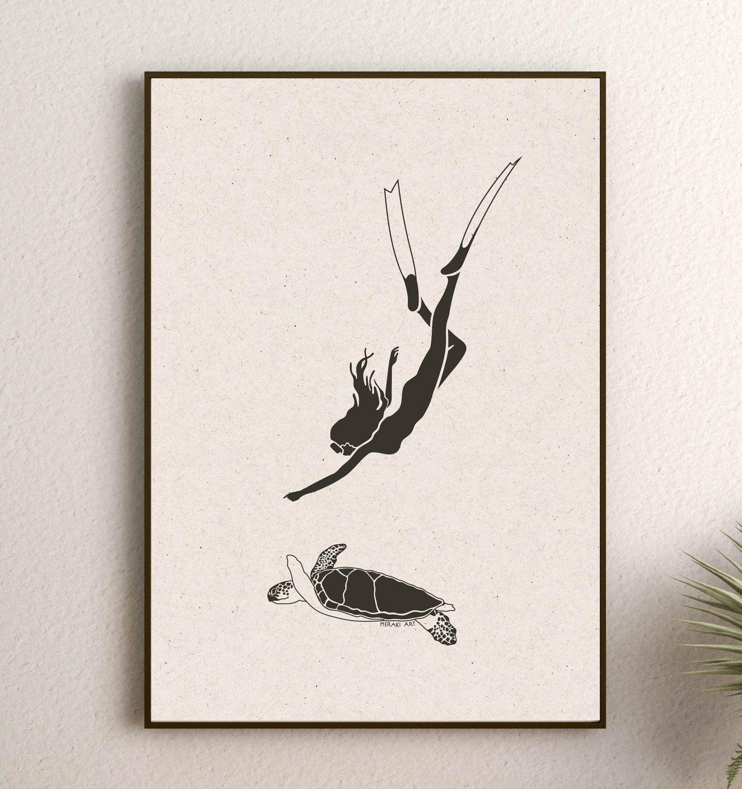Art print - Turtle dive