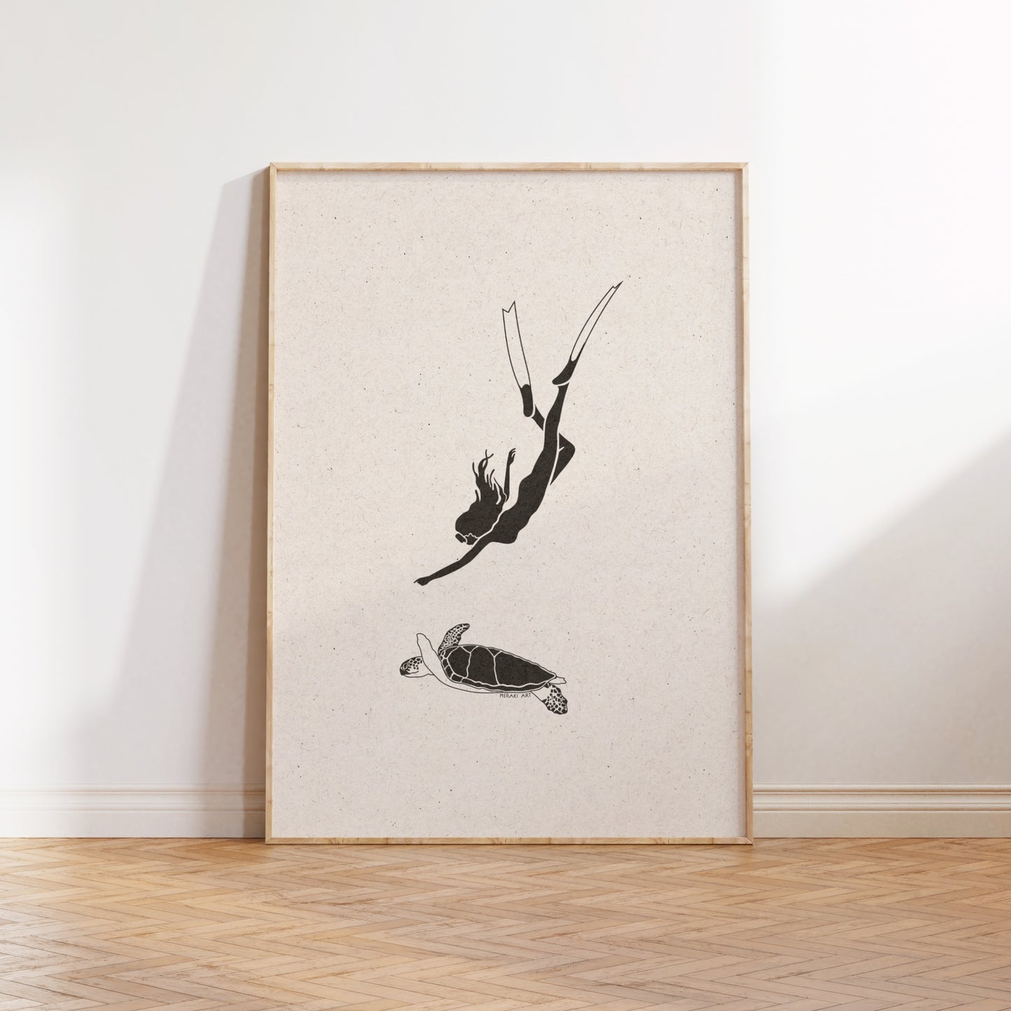 Art print - Turtle dive