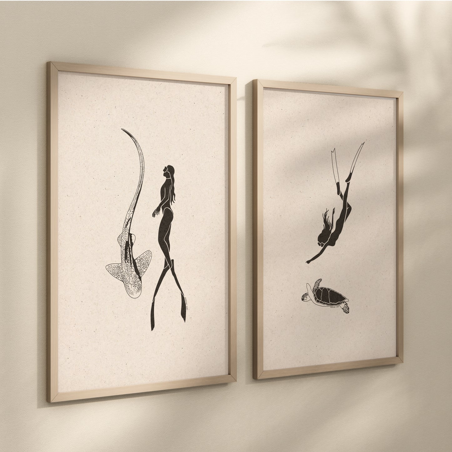 Art print - Leopard shark dive