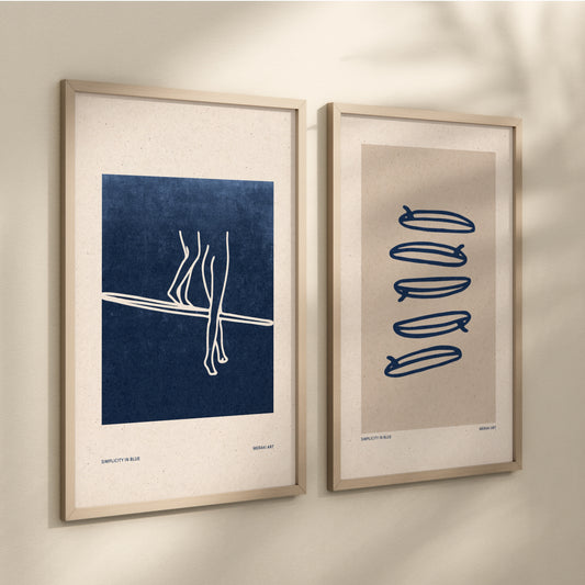 Art print - Simplicity in blue - Logs