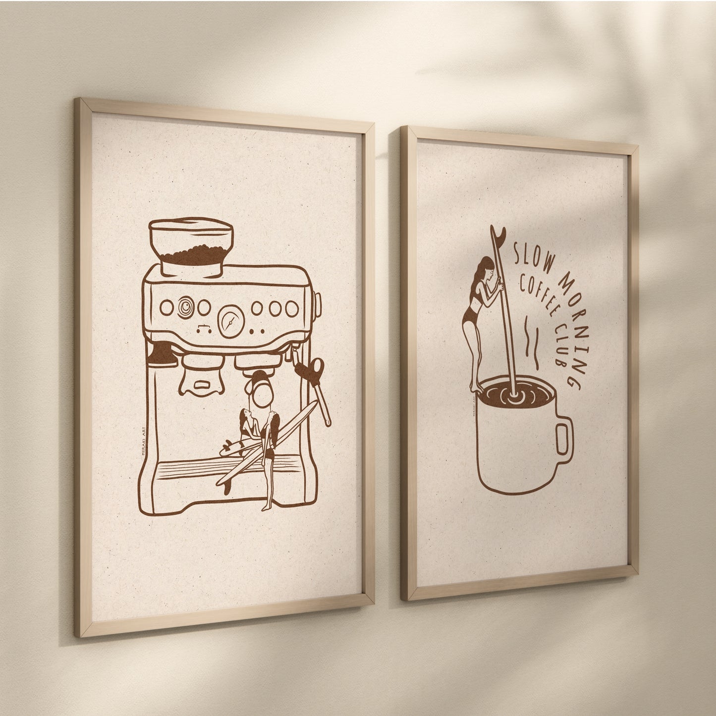 Art print - Surfers' coffee to go - Burnt orange
