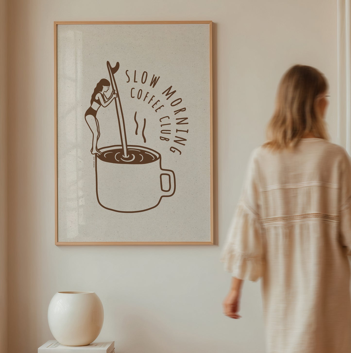 Framed art print - Slow morning coffee club
