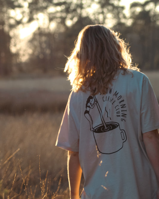 Unisex organic cotton T-shirt - Slow morning coffee club