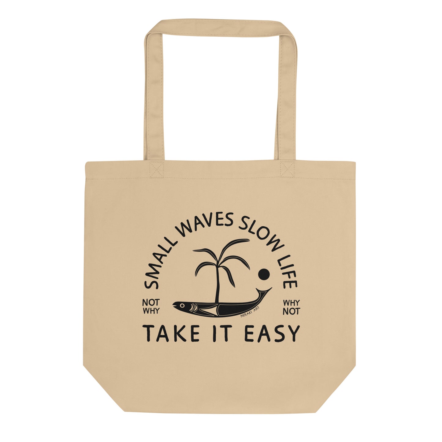 Eco Tote Bag - Small waves slow life