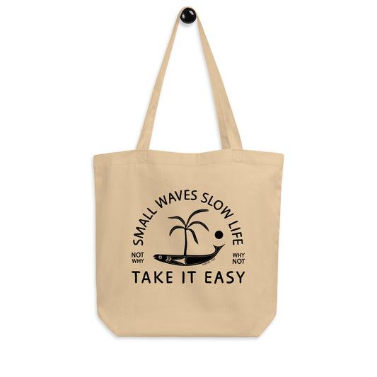 Eco Tote Bag - Small waves slow life