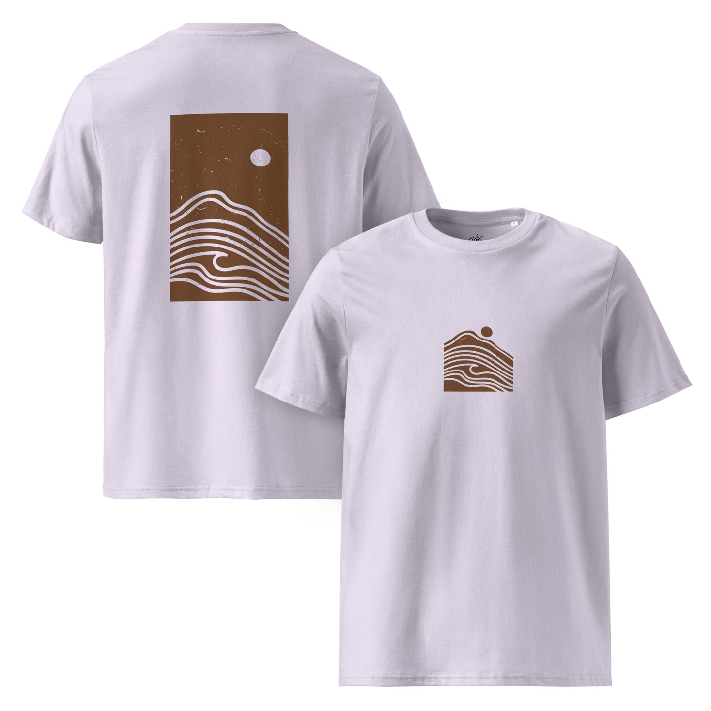 Unisex organic cotton t-shirt - Ocean state - Brown