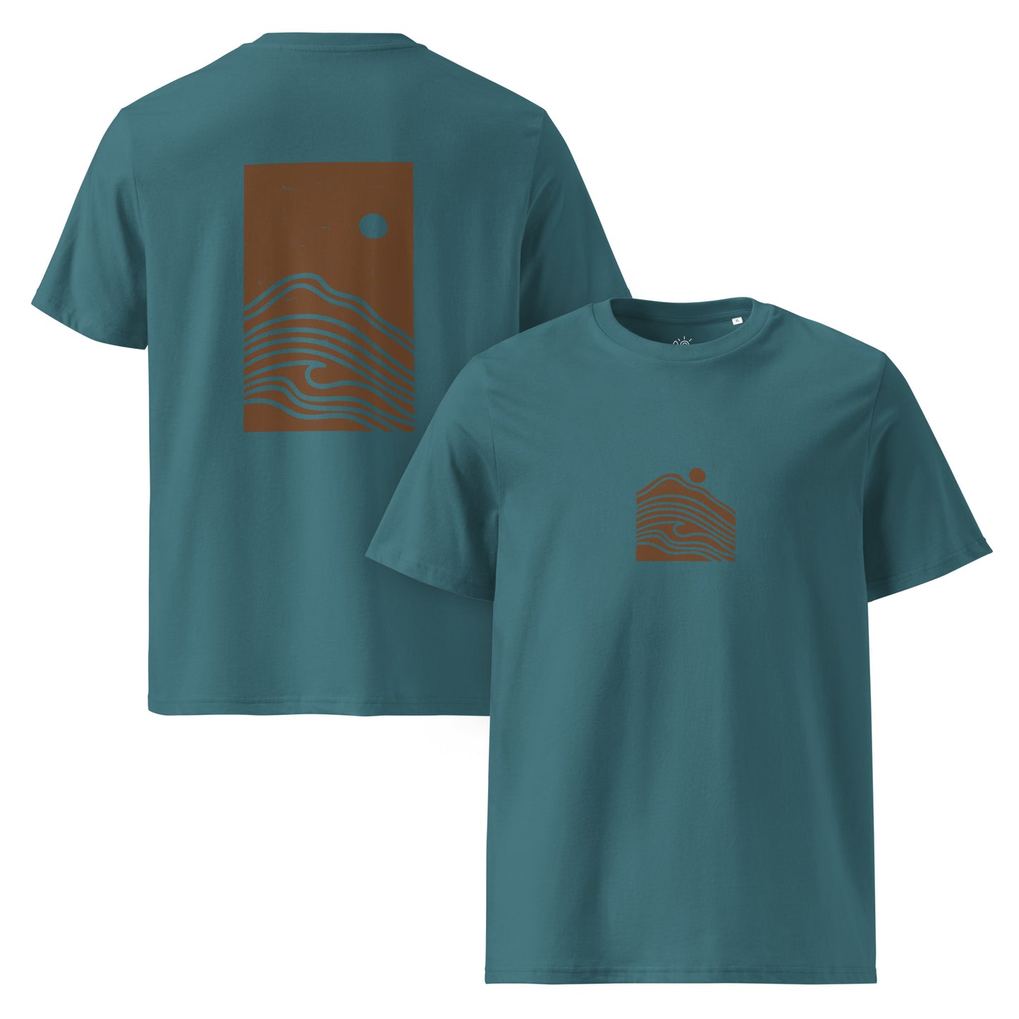 Unisex organic cotton t-shirt - Ocean state - Brown