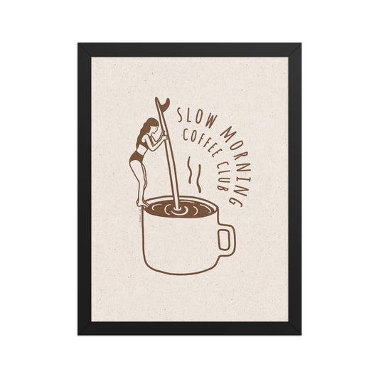 Framed art print - Slow morning coffee club