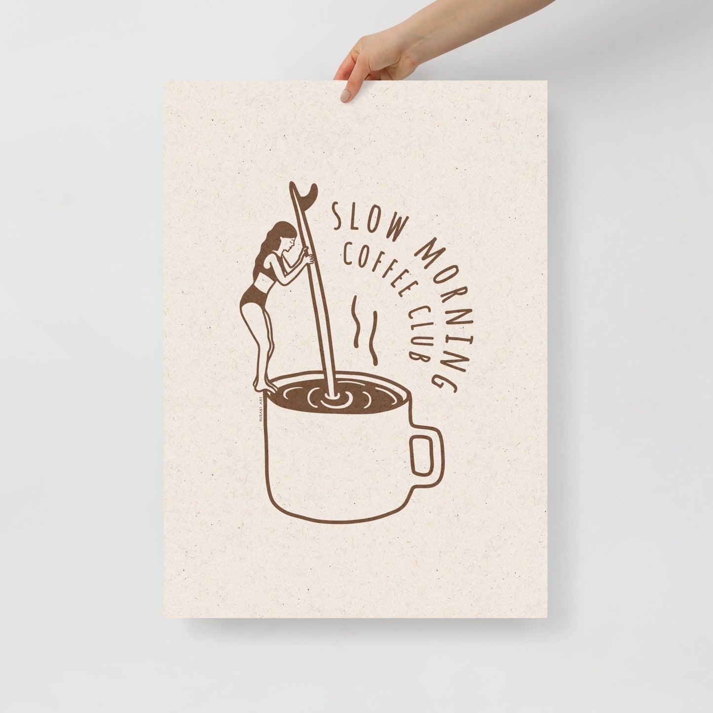 Art print - Slow morning coffee club - Burnt orange