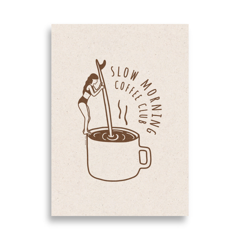 Art print - Slow morning coffee club - Burnt orange