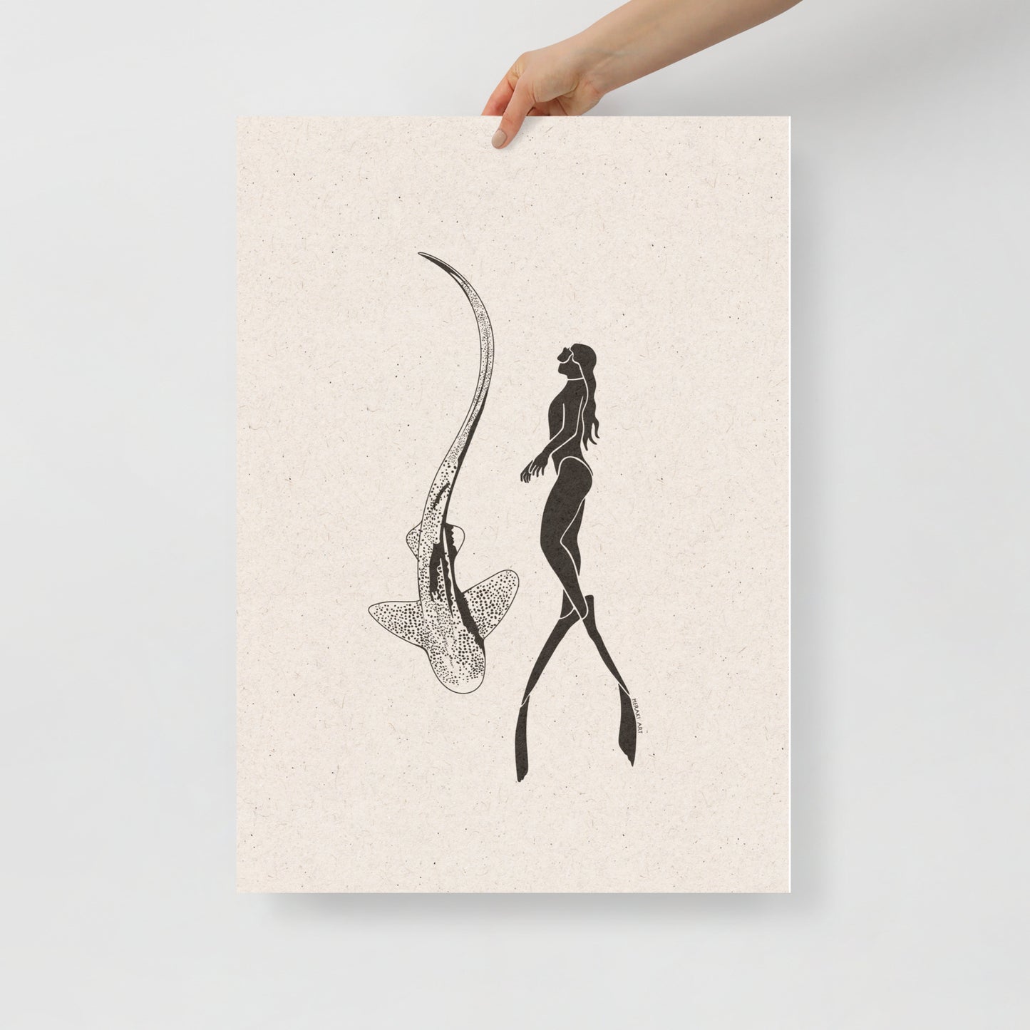 Art print - Leopard shark dive