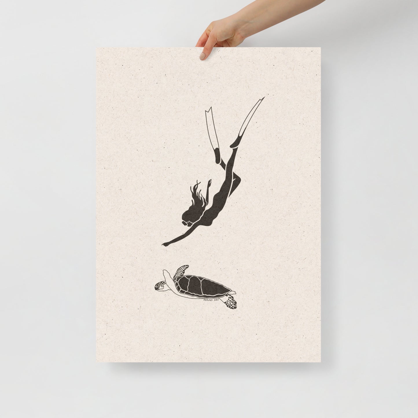 Art print - Turtle dive