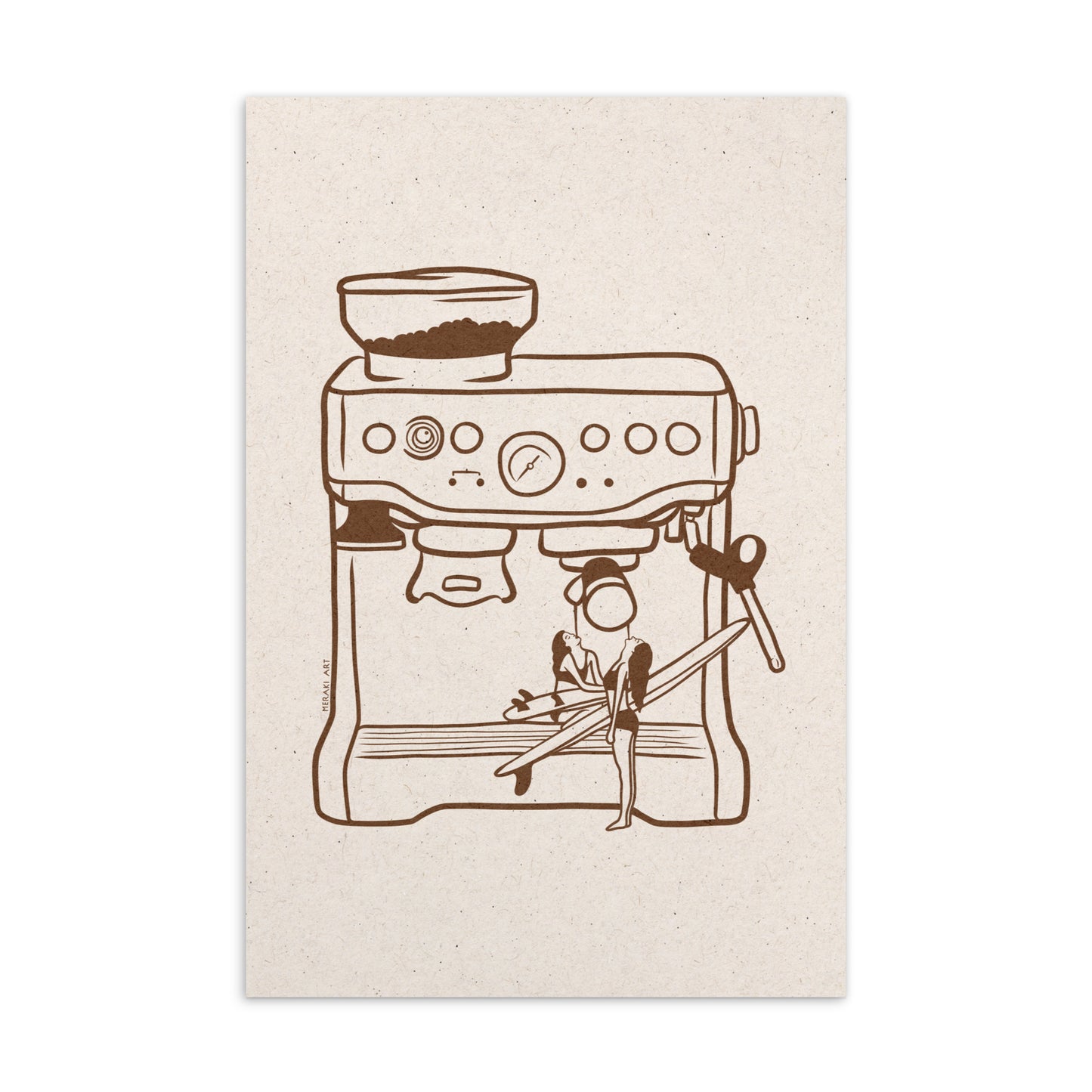 Postcard - Surfers' coffee to go