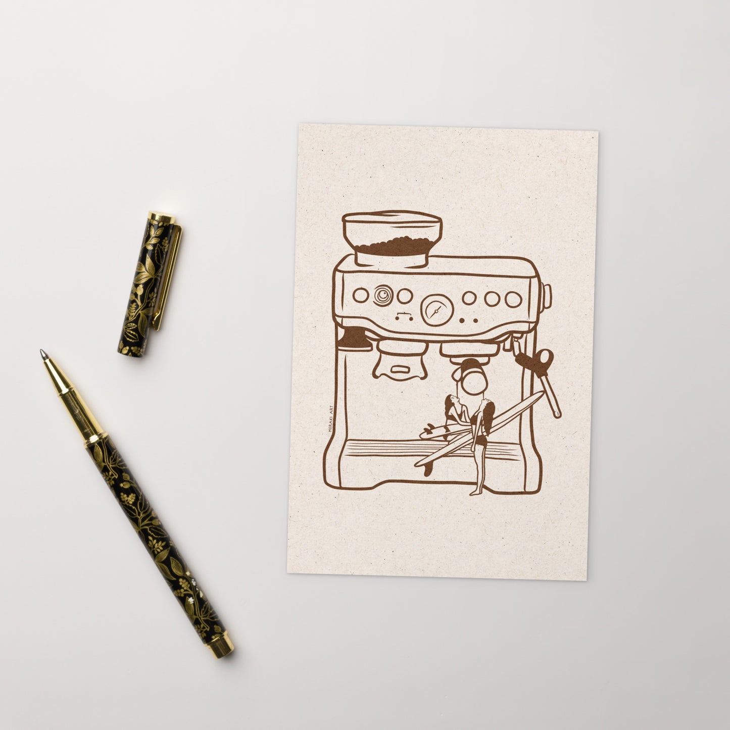 Postcard - Surfers' coffee to go