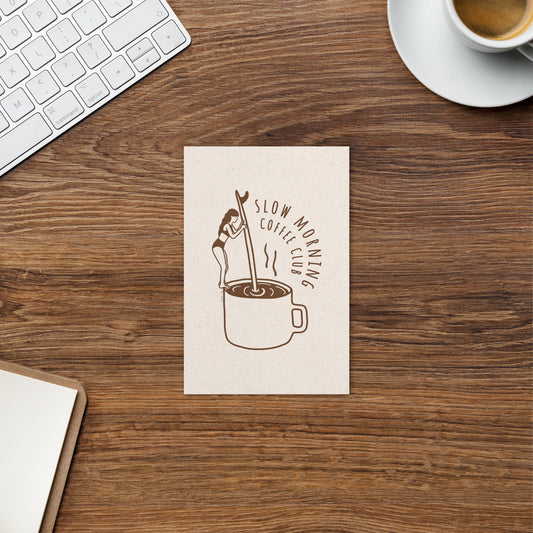 Postcard - Slow morning coffee club - Brown