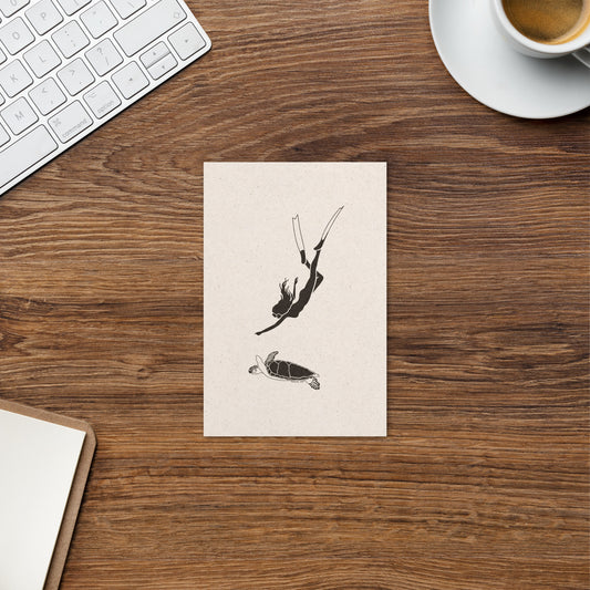 Postcard - Turtle dive