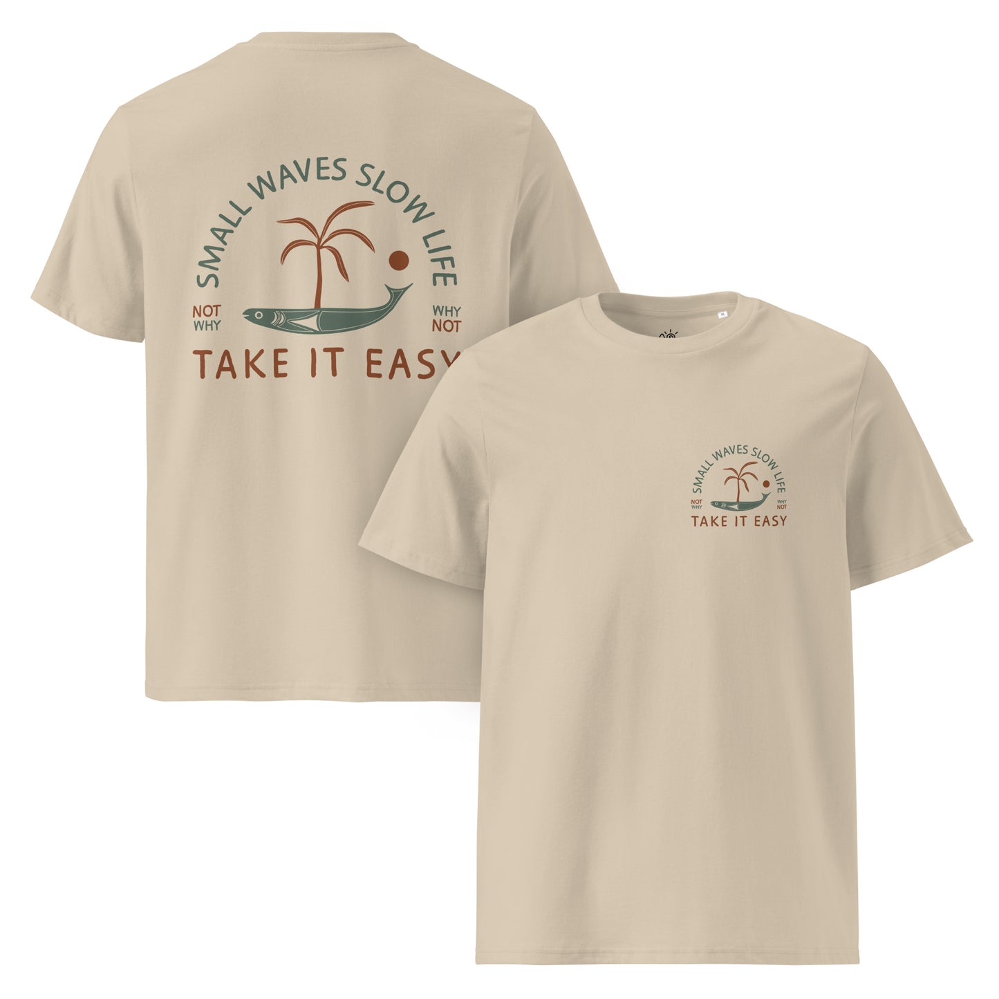 Unisex organic cotton t-shirt - Small waves slow life