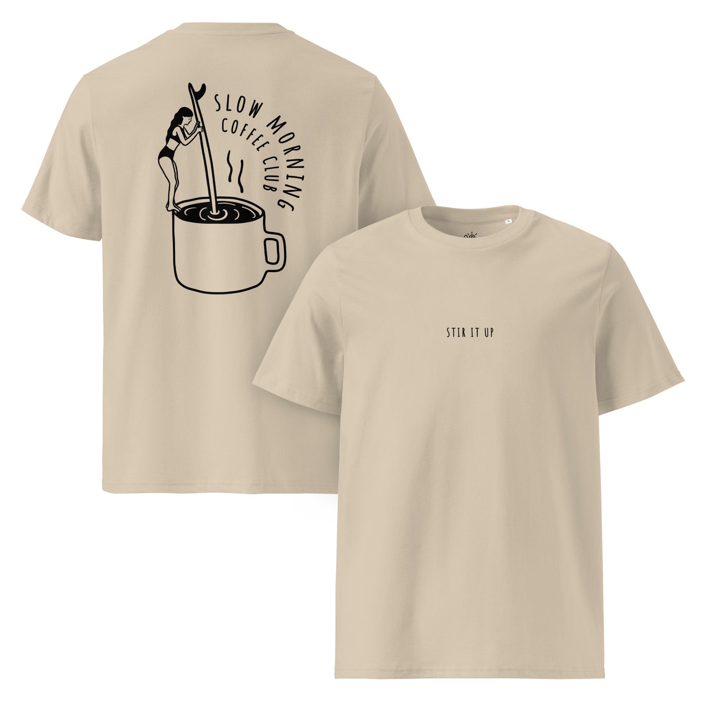 Unisex organic cotton T-shirt - Slow morning coffee club