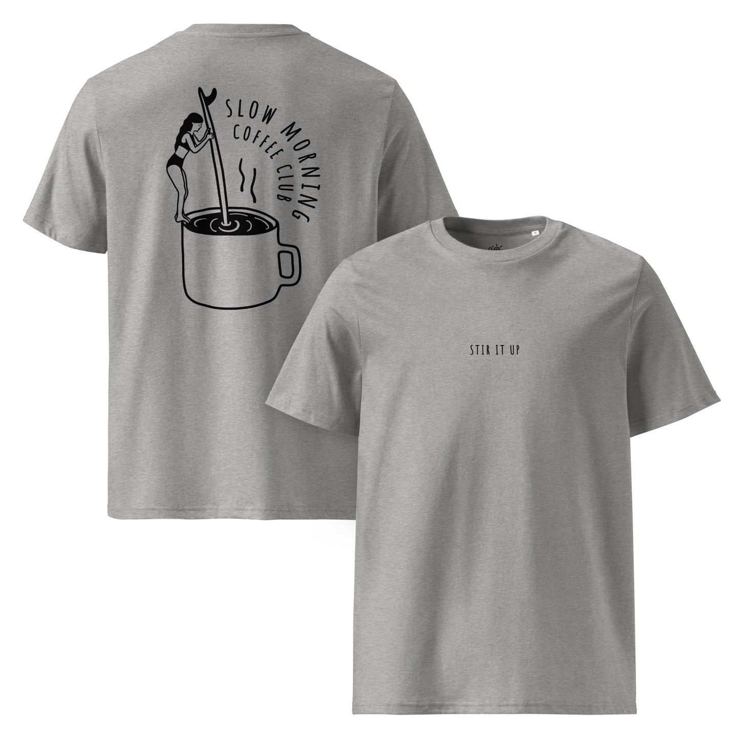 Unisex organic cotton T-shirt - Slow morning coffee club