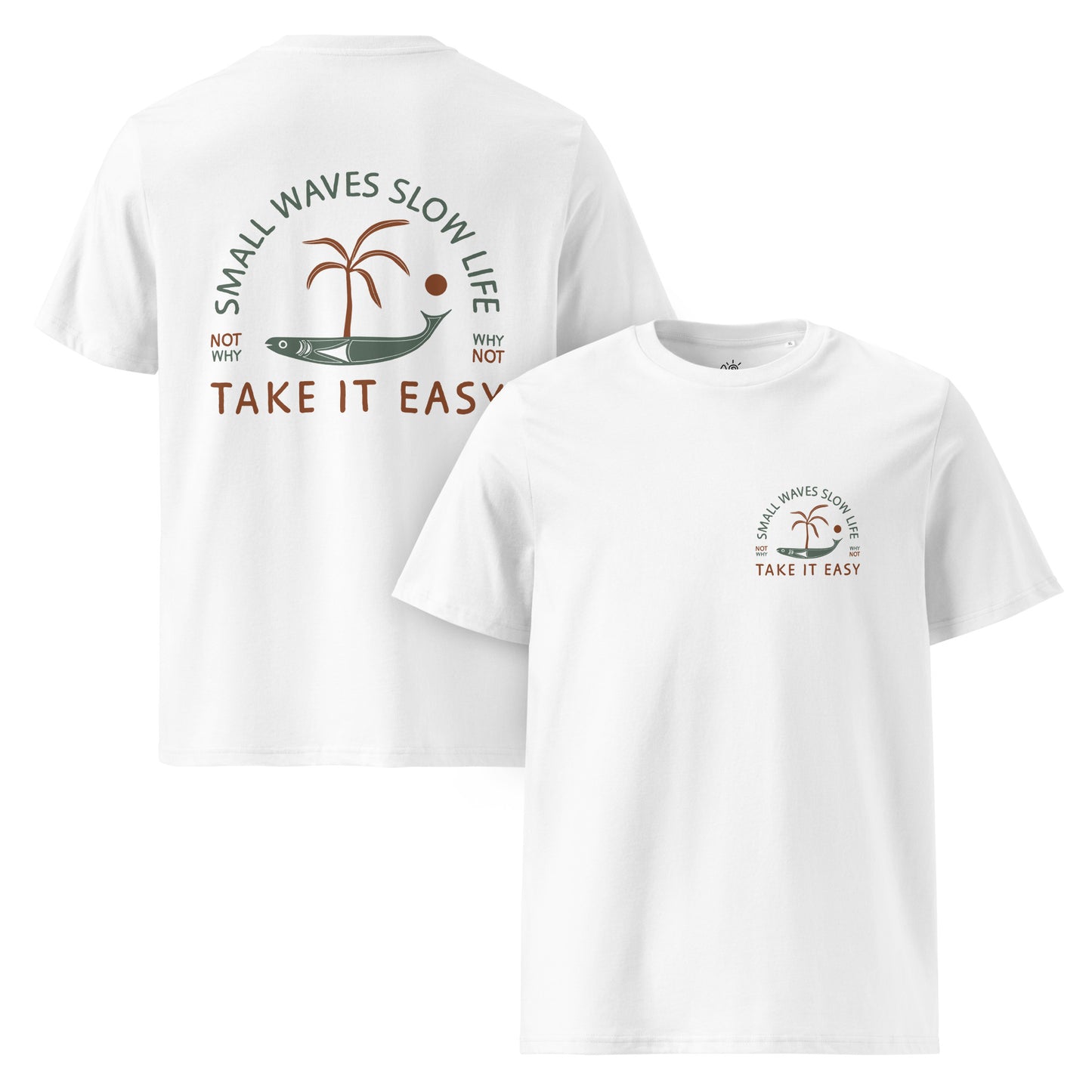 Unisex organic cotton t-shirt - Small waves slow life
