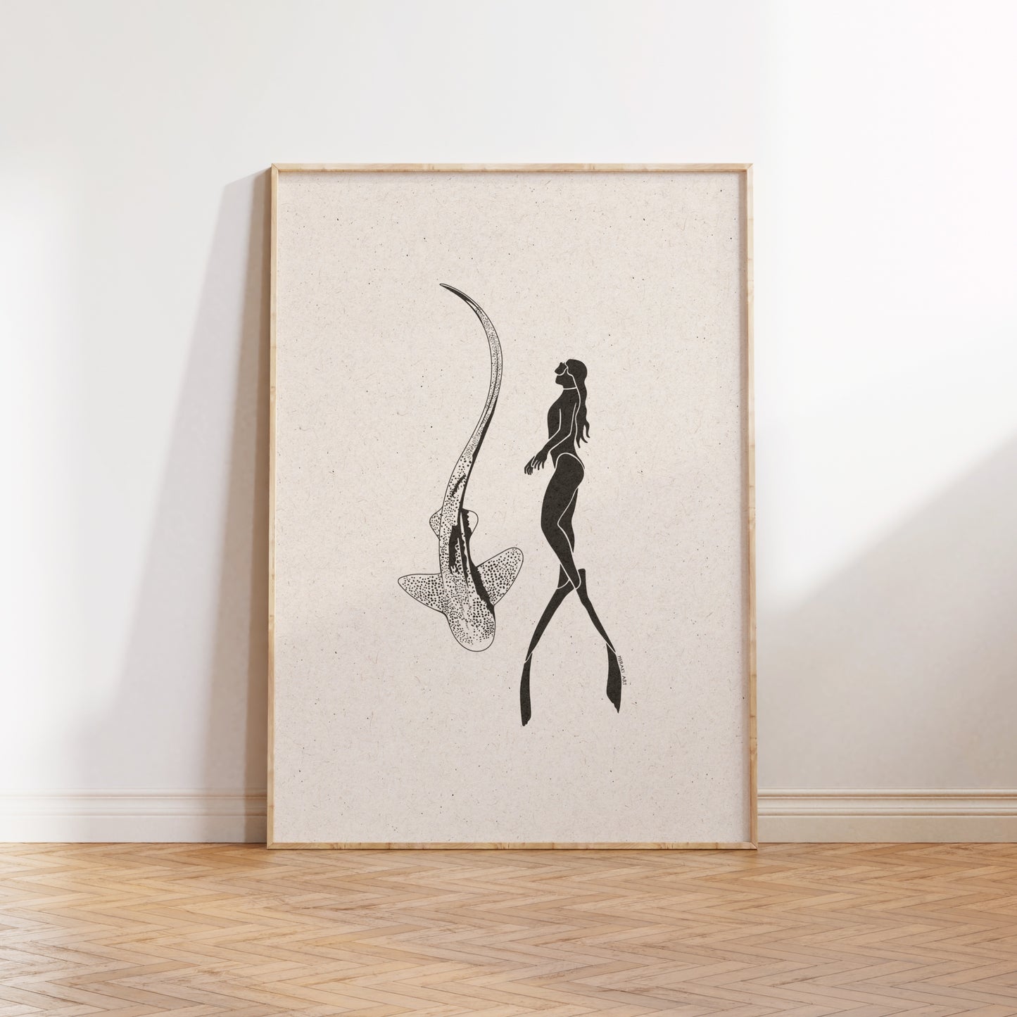Art print - Leopard shark dive
