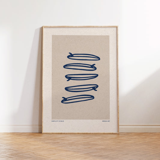 Art print - Simplicity in blue - Logs