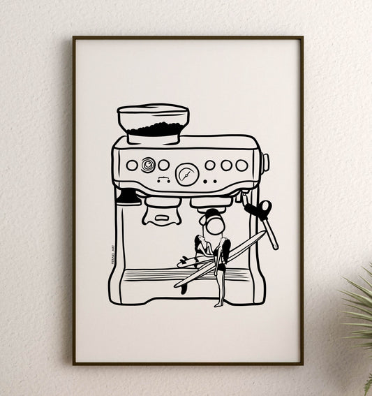 Art print - Surfers' coffee to go