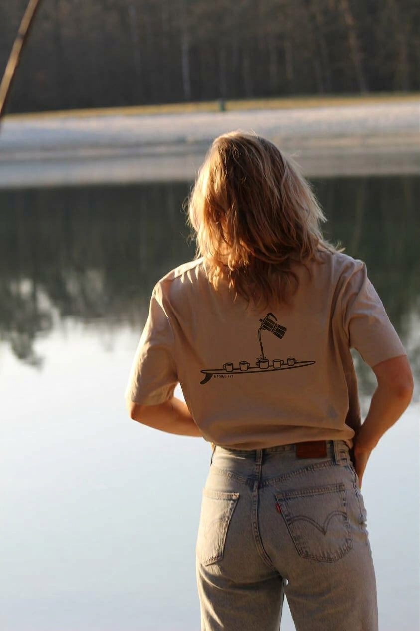 Unisex organic cotton T-shirt - Coffee log