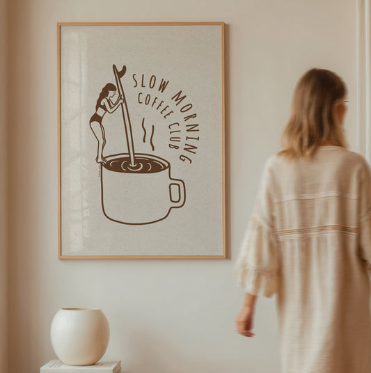 Framed art print - Slow morning coffee club