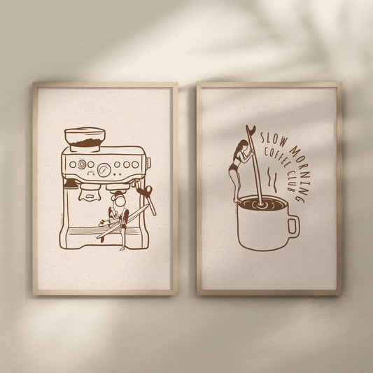 Art print - Surfers' coffee to go - Brown