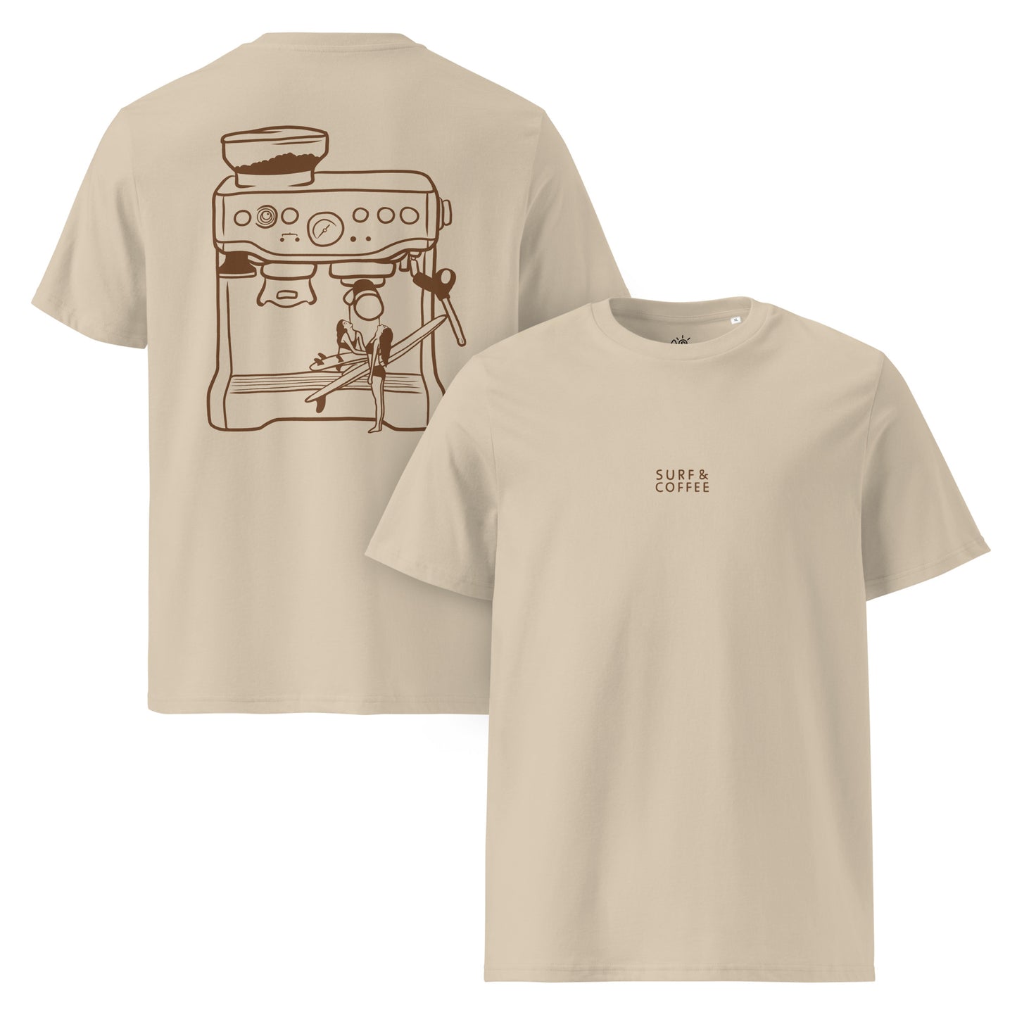 Unisex organic cotton T-shirt -  Surfers' coffee to go
