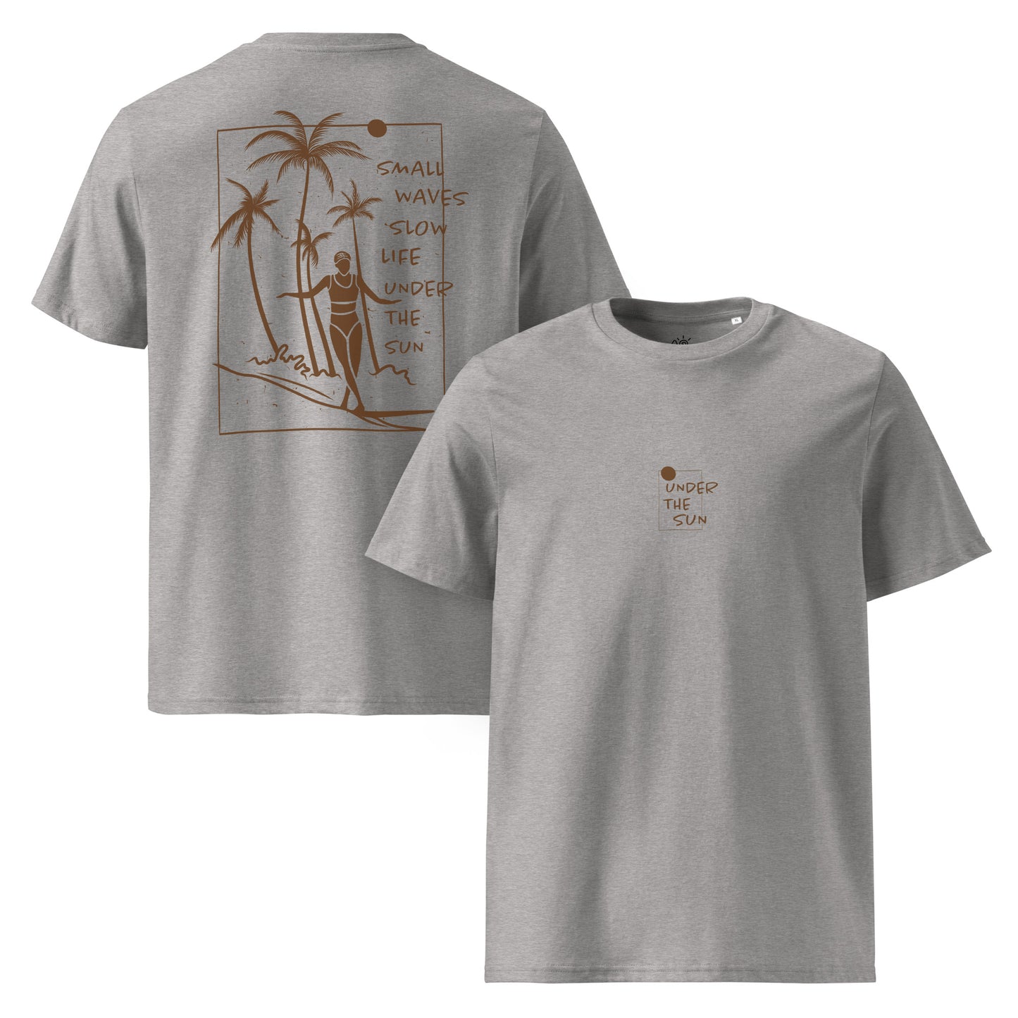 Unisex organic cotton t-shirt - Under the sun - Brown