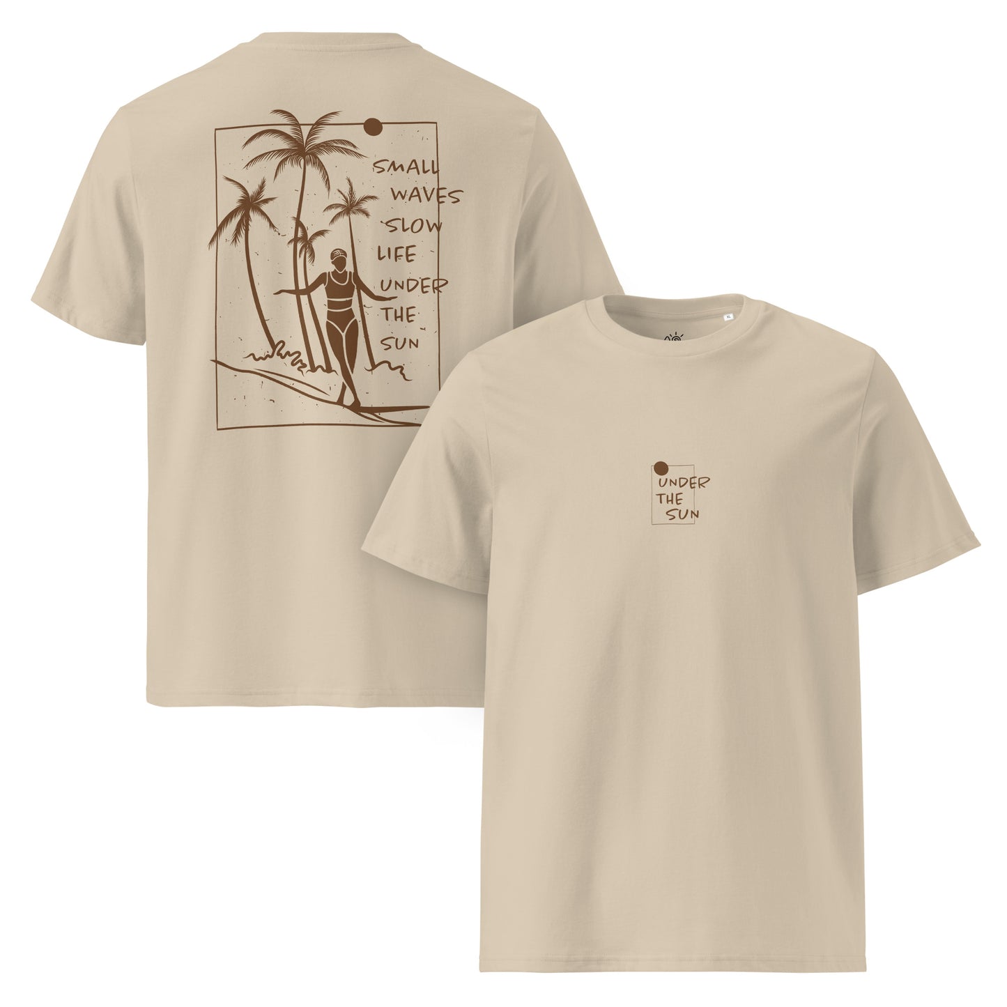 Unisex organic cotton t-shirt - Under the sun - Brown