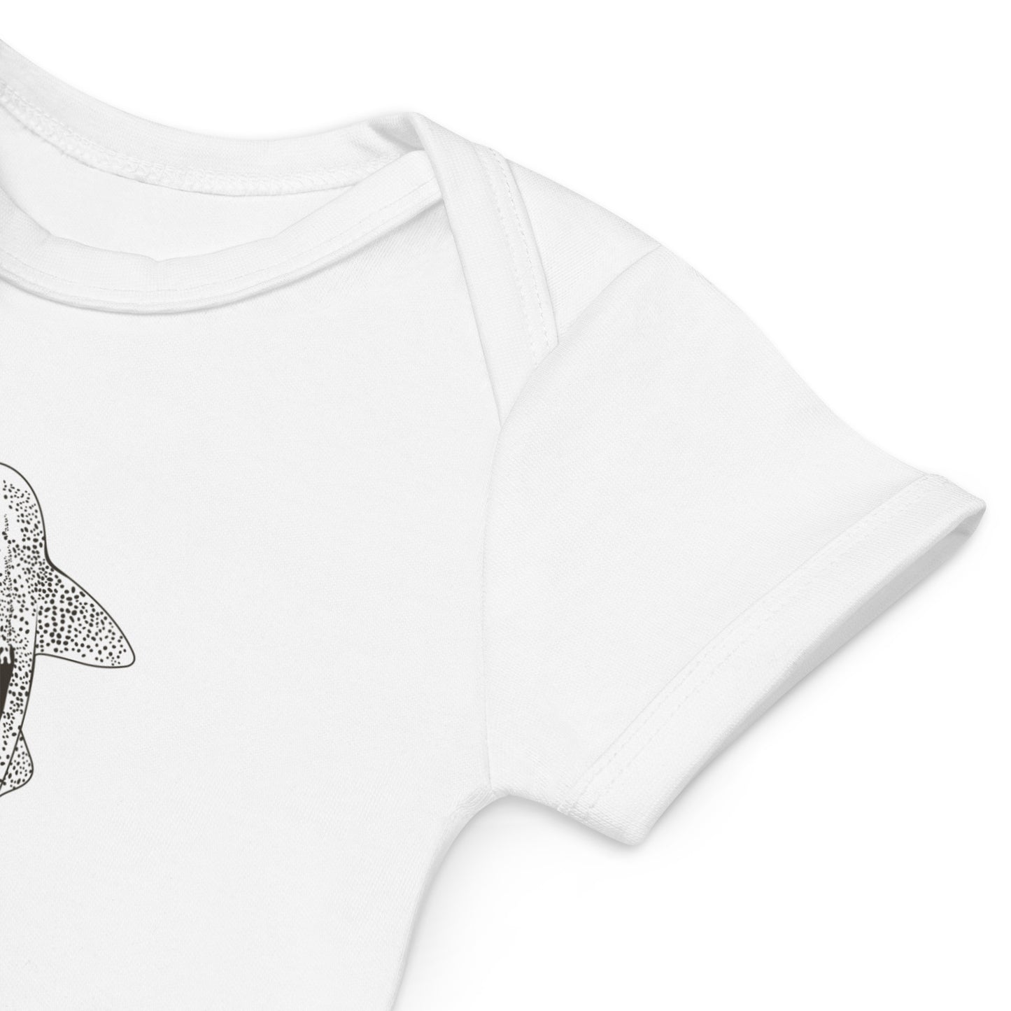 Organic cotton baby one-piece - Leopard shark