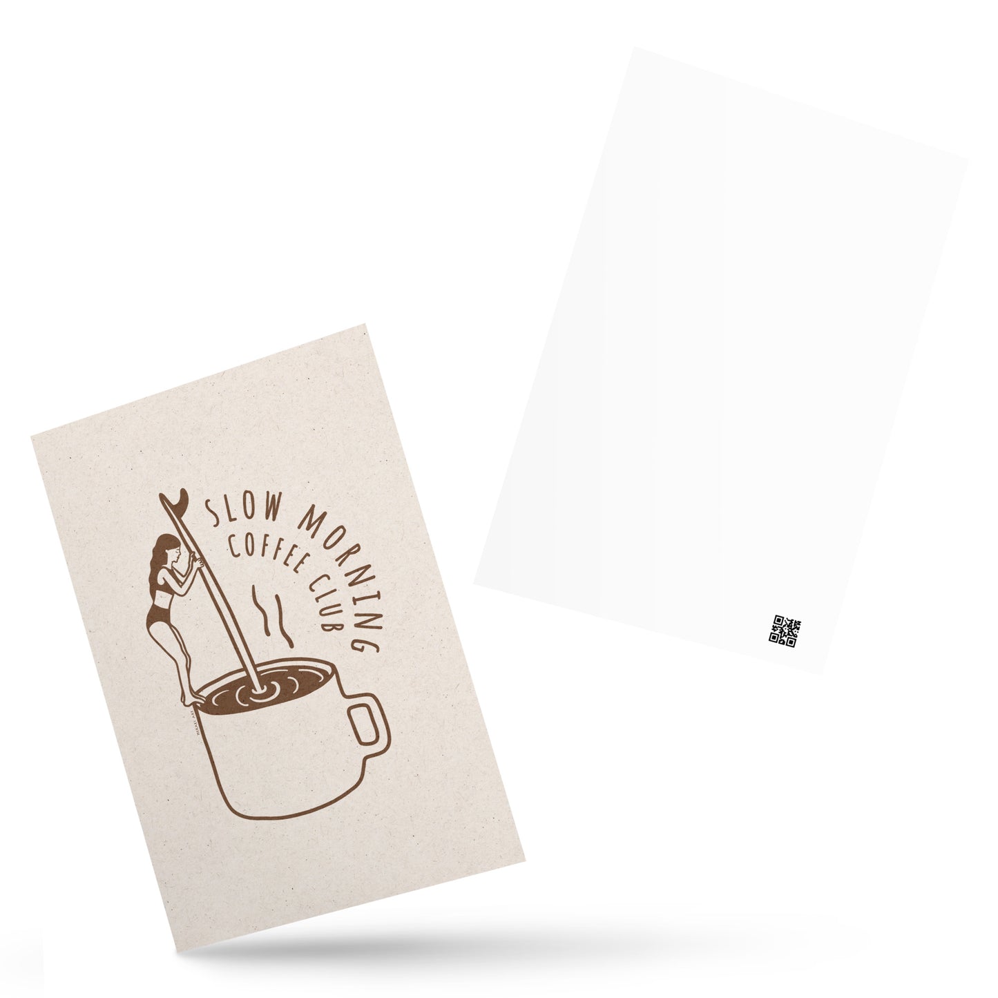 Postcard - Slow morning coffee club - Brown