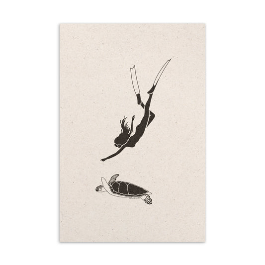 Postcard - Turtle dive