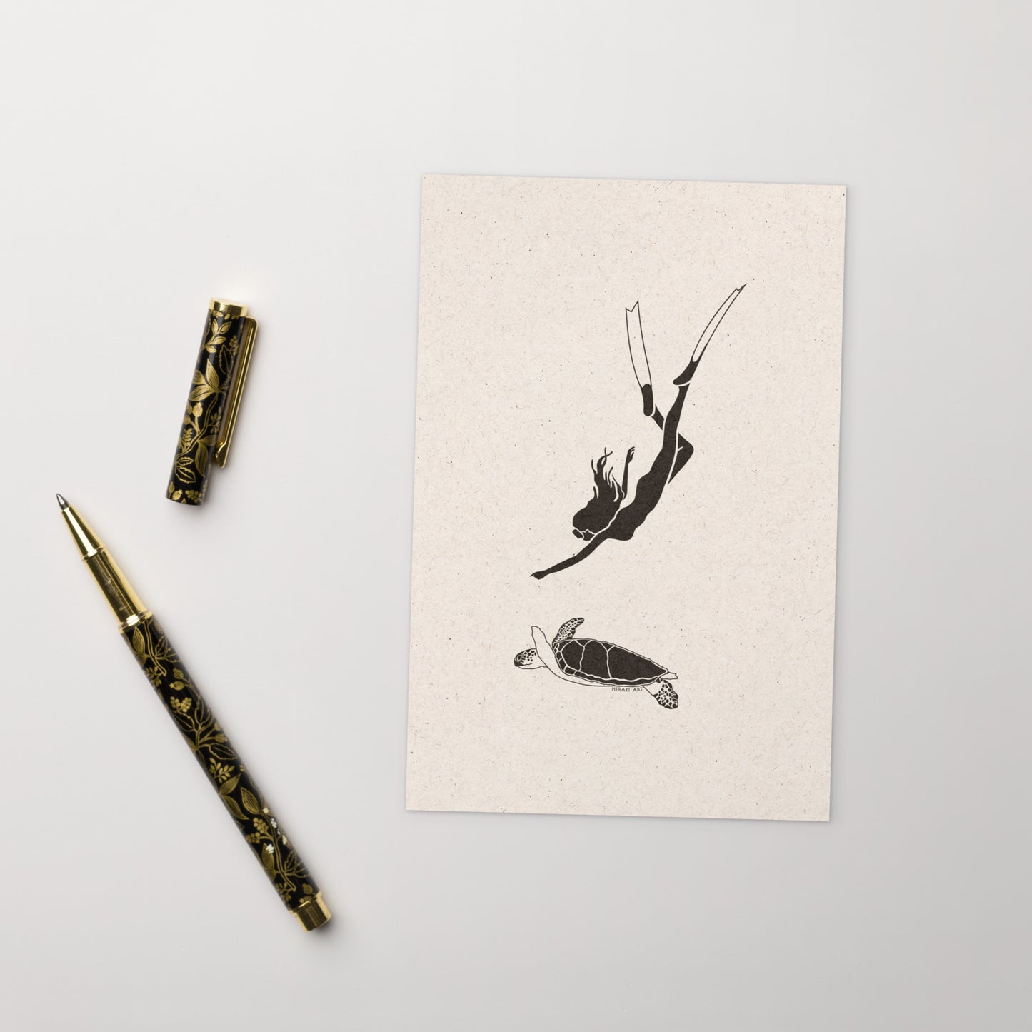 Postcard - Turtle dive