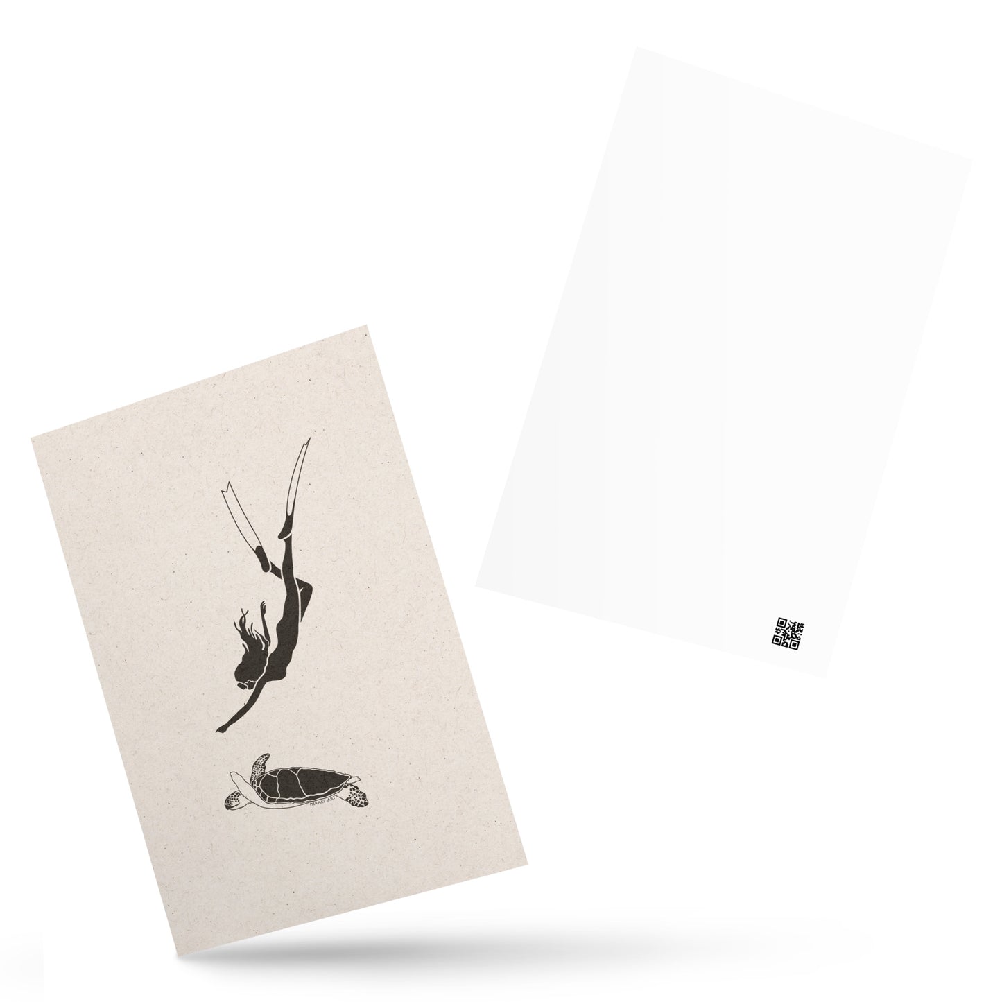 Postcard - Turtle dive